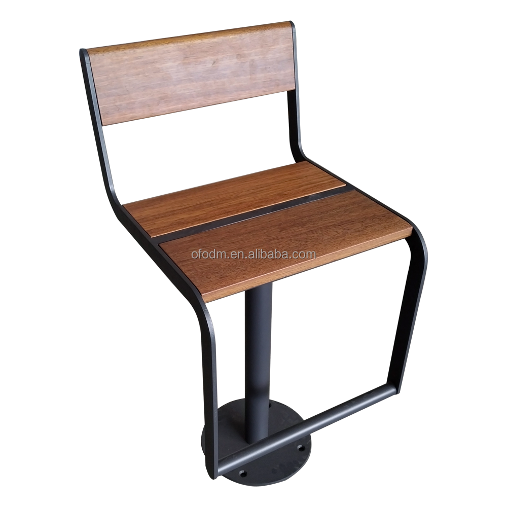 Nordic Style Solid Wood Steel Frame Bar Stool Eco-Friendly Durable for Hotel Dining School Mall Living Room Bedroom Home Bar Use