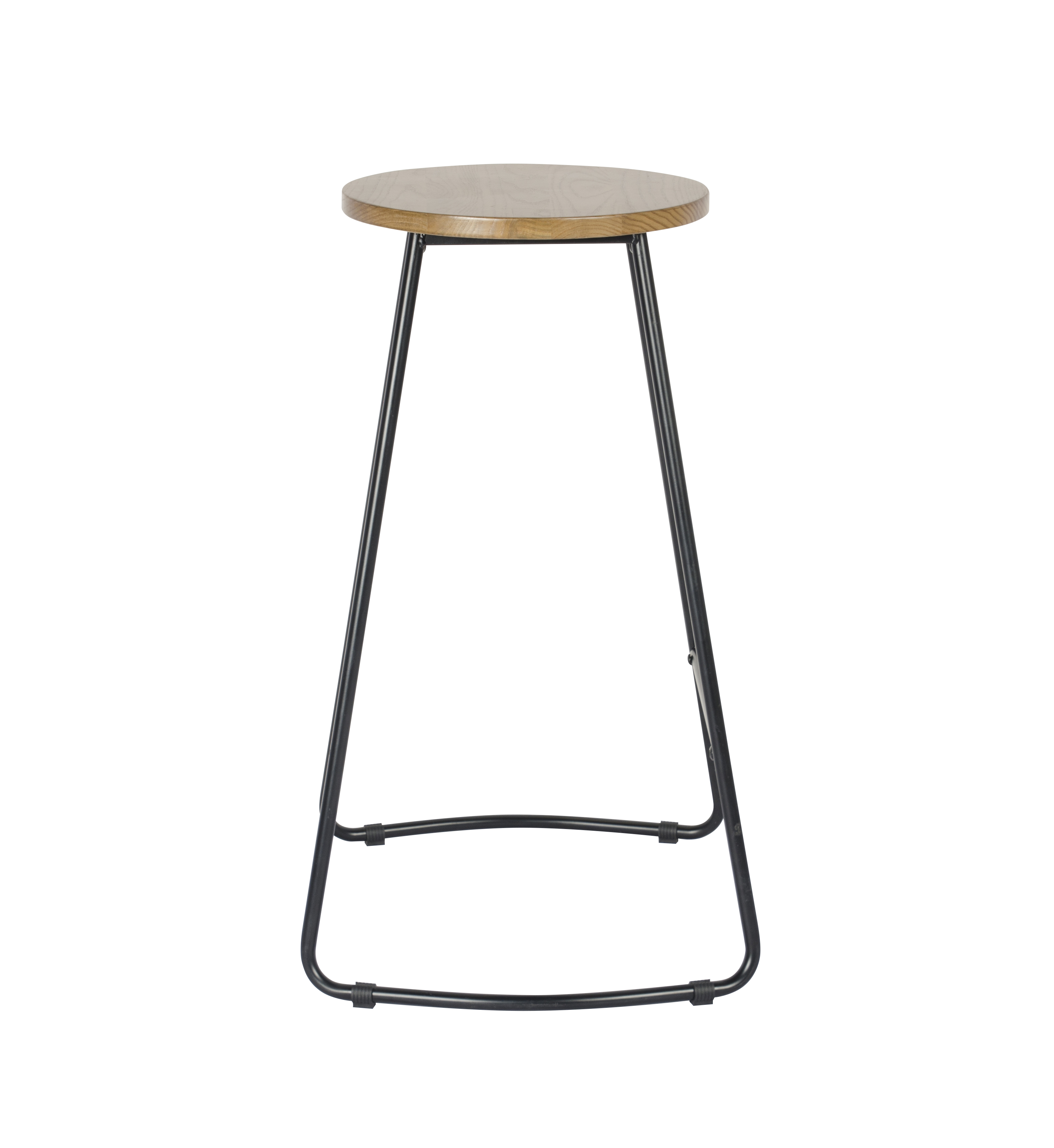 Modern Nordic Style Counter Height Bar Stools Metal Base Wooden Seater for Home Hotel Dining Outdoor Use