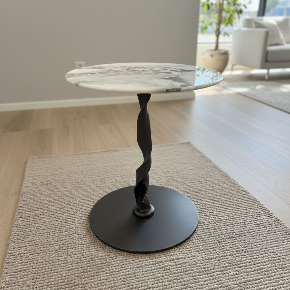 White Marble Side Table for Modern Office and Meeting Table, Coffee Table, Small Side Table