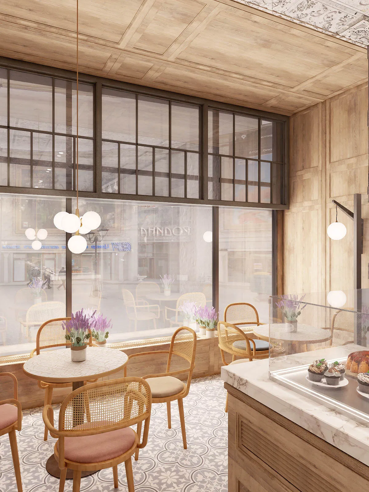 Coffee Shop Interior Design Custom Sweets Shop Furniture Cafe Shop Display Cabinet Store Renovation