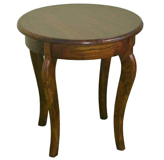 Modern Round Solid Wood Side Table for Living Room Dining and Office Elegant Antique Style for Sofa &amp; Study