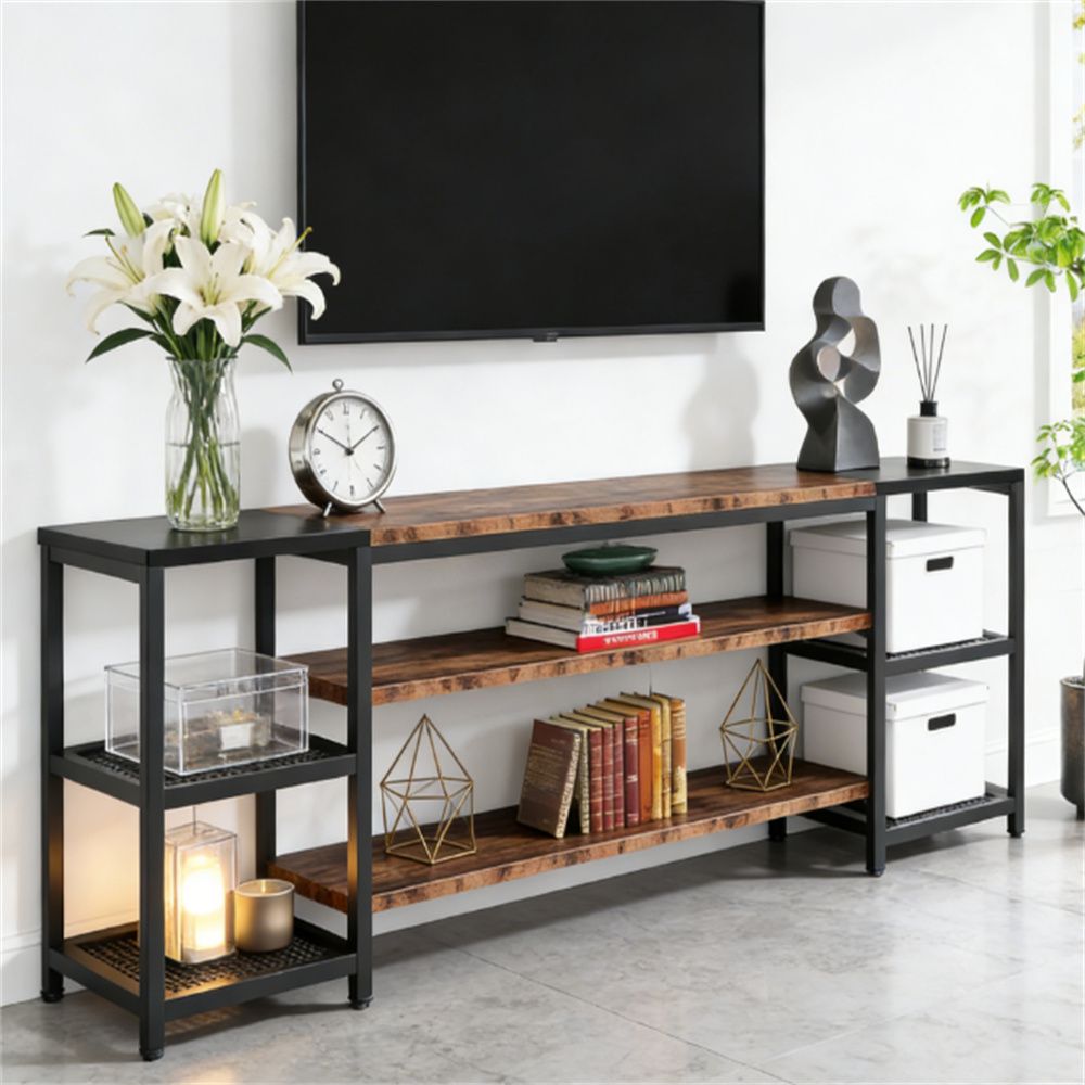 Industrial Design TV Stand with Unique Storage Rack Display Stand