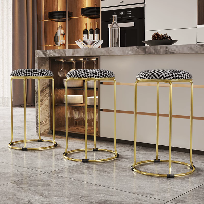 Fashionable Stackable Golden Metal Living Room bar Stool, Comfortable to Sit On, with the Lowest Price