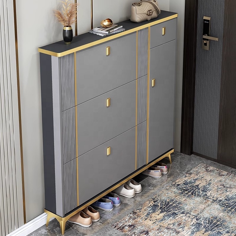 Rotating Slim Wooden Shoe Storage Cabinet Foldable Entrance Home Furniture Rotating Shoe Rack Storage Cabinet