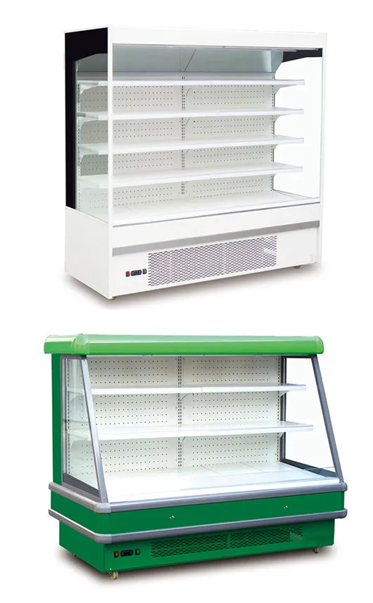 Fruit Storage Refrigerated Display Case Air-Cooled Cabinet Stainless-Steel Vertical Chilled