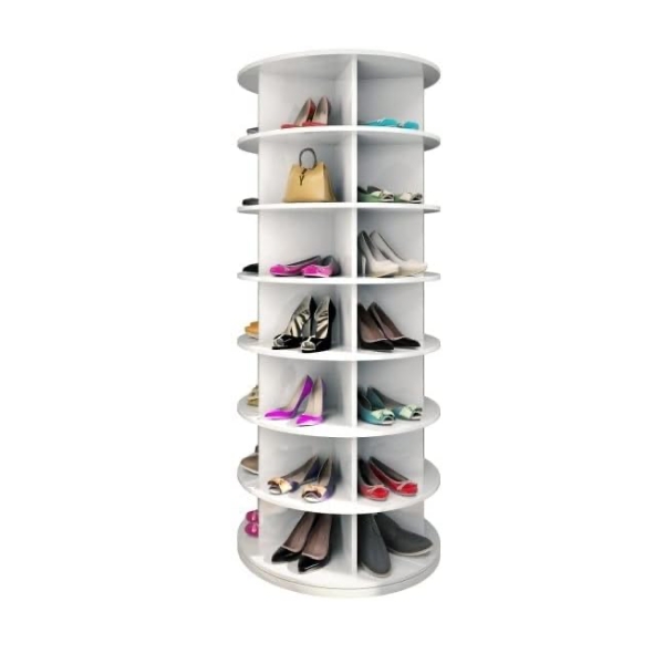 Intelligent 360 Degree Rotating Plastic Shoe Rack Cabinet Full Height Rotary DIY Shoe Stand Home Furniture Dining Living Room