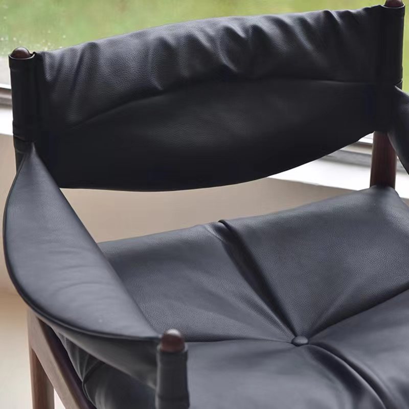 Factory Outlet Contemporary Black Luxury Leather Modern Armchairs Accent Chair in Stock