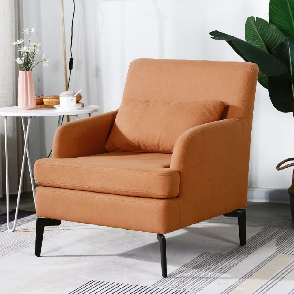 Luxury Modern Blue Nordic Linen Fabric Accent Chair Set Relax Sofa Armchair Super Comfortable Villa Living Room Bedroom Home