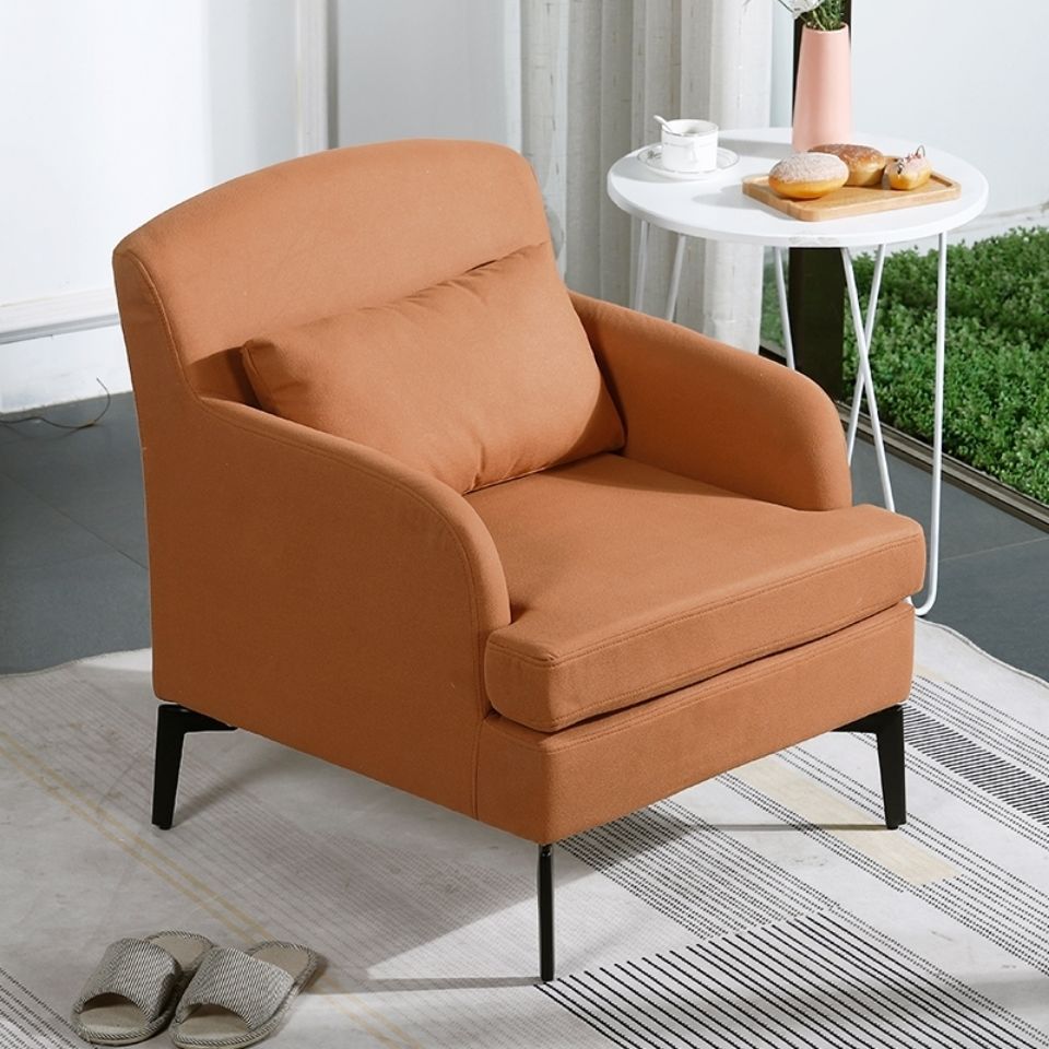 Luxury Modern Blue Nordic Linen Fabric Accent Chair Set Relax Sofa Armchair Super Comfortable Villa Living Room Bedroom Home