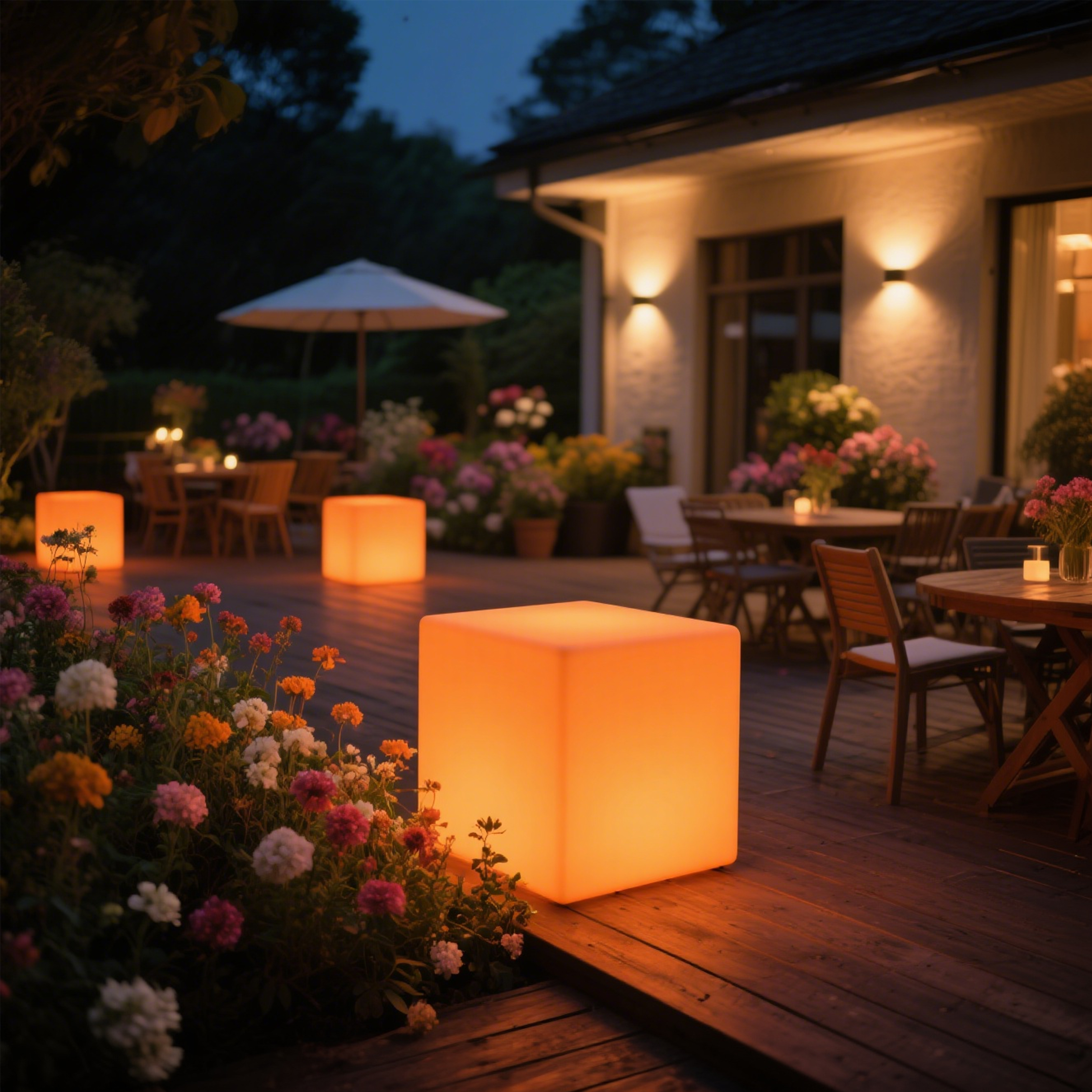 Custom Logo LED Furniture Outdoor Bar Stools and Lounge Set-Cube Chair Table and Chairs for Outdoor Party Christmas and Event