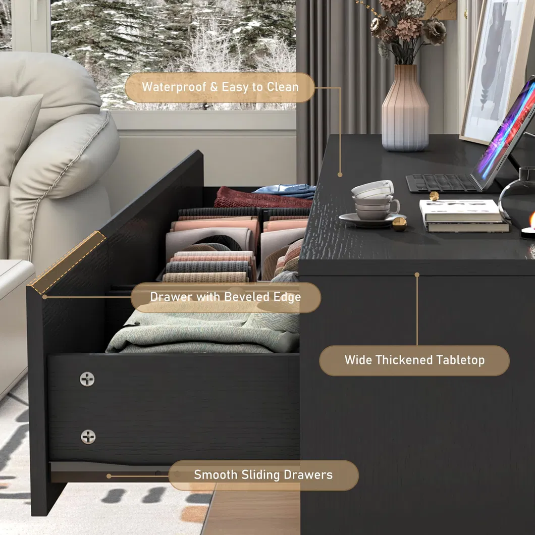 Wooden Bedroom MDF Chest of Drawers Detail 3