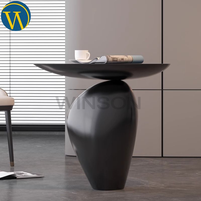 FRP Modern Luxury Wood Topdesign Coffee Corner Side Table for Home Furniture Carton Living Room Furniture Console Table