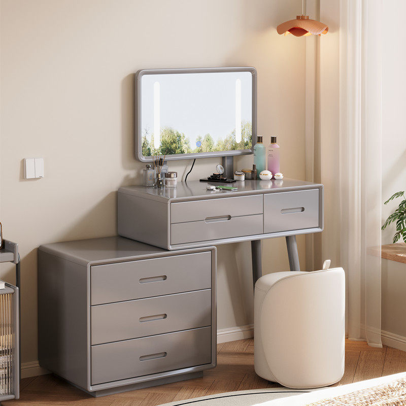 Nordic Simple Modern Dressing Table Solid Wood Desk Bedroom Makeup Vanity Living Room Wood Corner Dressing Table