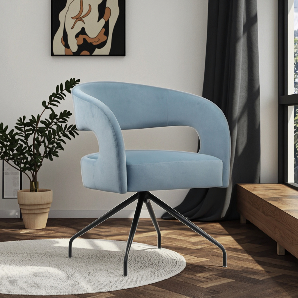 Comfortable Velvet Modern Accent Armchair Swivel