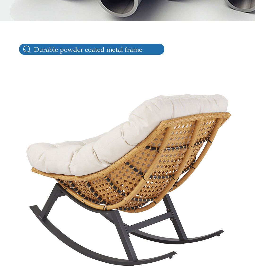 Outdoor Garden Rattan Rocking Chair Detail 5