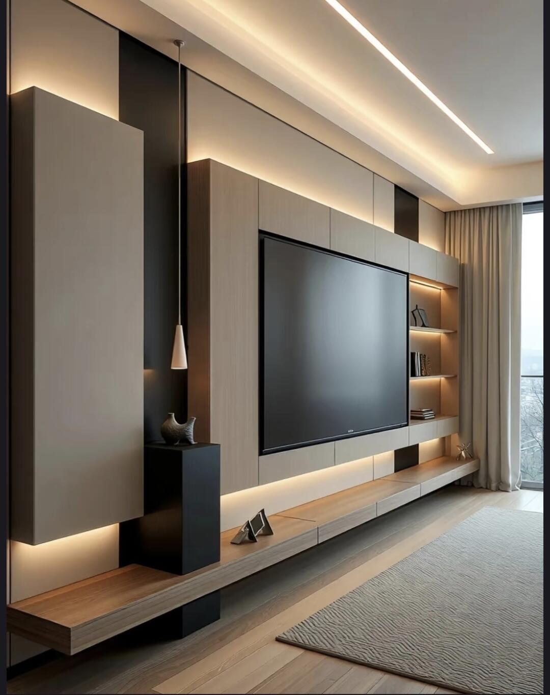 Customized Modern Eco-Friendly Durable Wooden TV Cabinet with Storage for Living Room Apartment Fits 65 in and up TVs