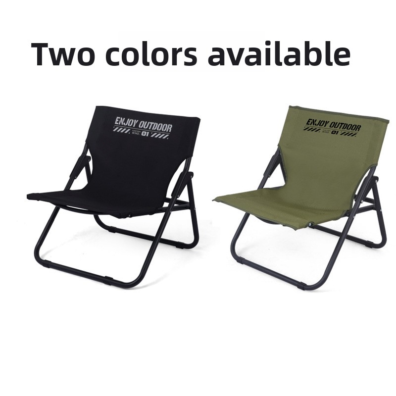 Outdoor foldable bonfire chair portable camping style lounge chair backrest scissor chair