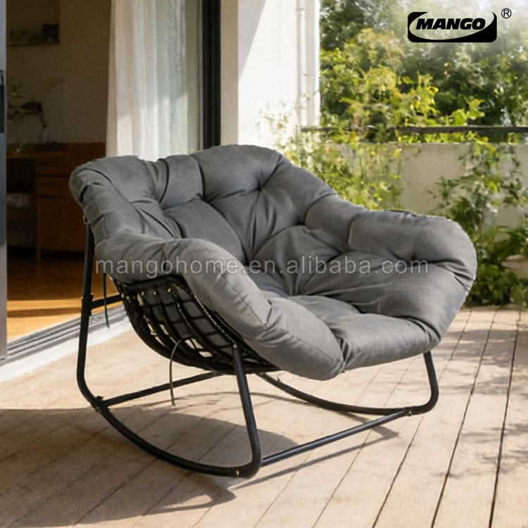 Deluxe Outdoor and Indoor Patio Rocking Rattan Chair