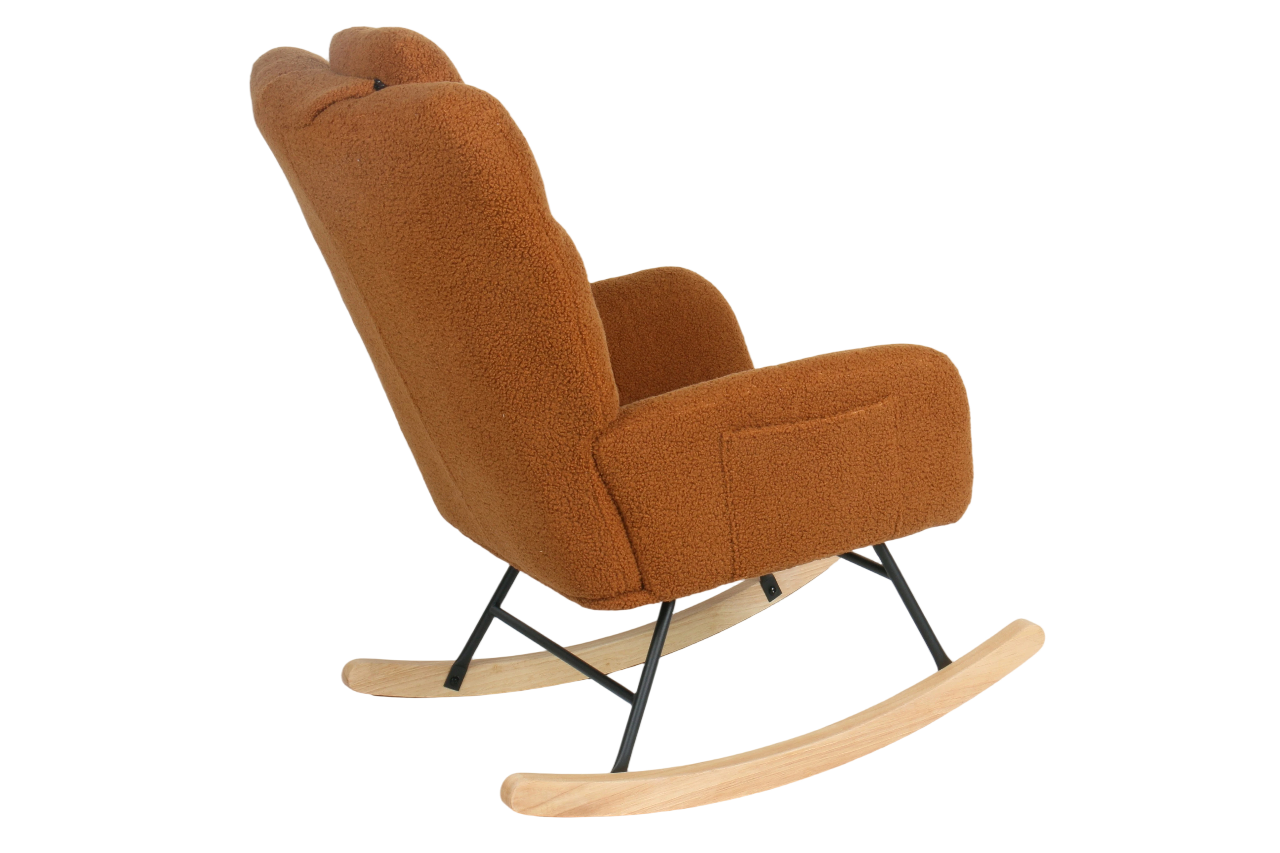Nordic Modern Lazy Casual Eco-Friendly Durable Sofa Swing Rocking Chair Solid Wood Base for Living Room Bedroom Hotel (3-Year