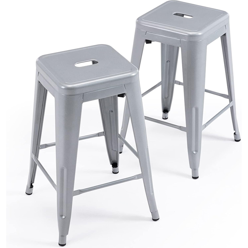 Restaurant Commercial Industrial Bar Stools Metal Stackable Bar Stool Black High Bar Chair Retro Durable Vintage Iron Stool