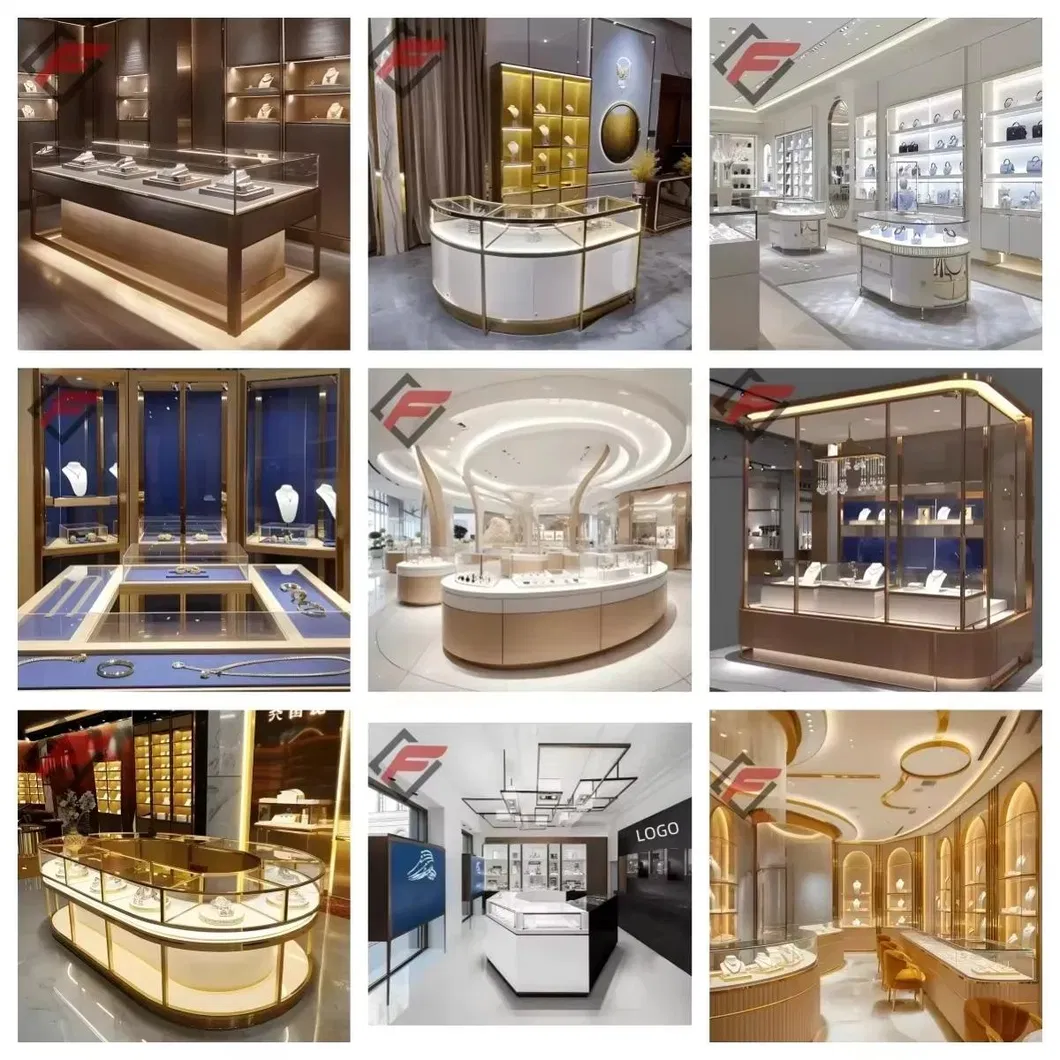 Advanced Freestanding Luxury Glass Cabinet with LED Lighting for Jewelry Display