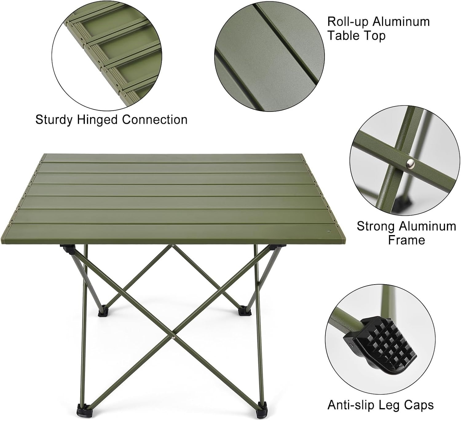 Ultralight Portable Camping Side Table Small Folding Outdoor Metal/Aluminum Table for Car &amp; Camping Roll up Panel Style