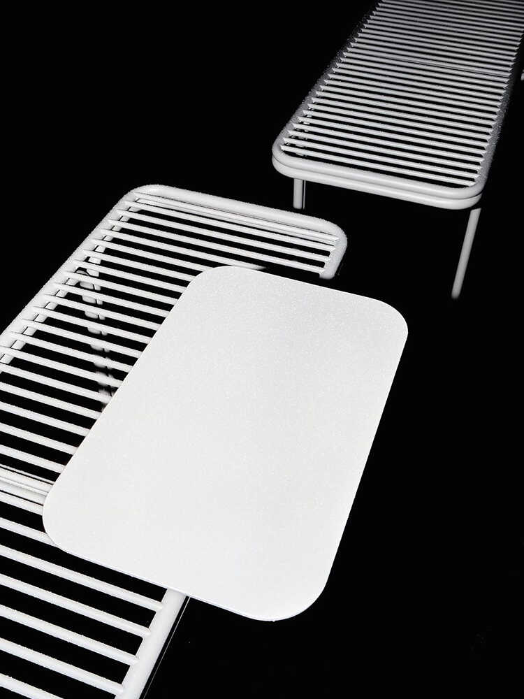 Modern Industrial Metal Bench Long Outdoor/Indoor Waterproof Seat Mall Hotel Supermarket Patio Entryway Waiting Area Commercial