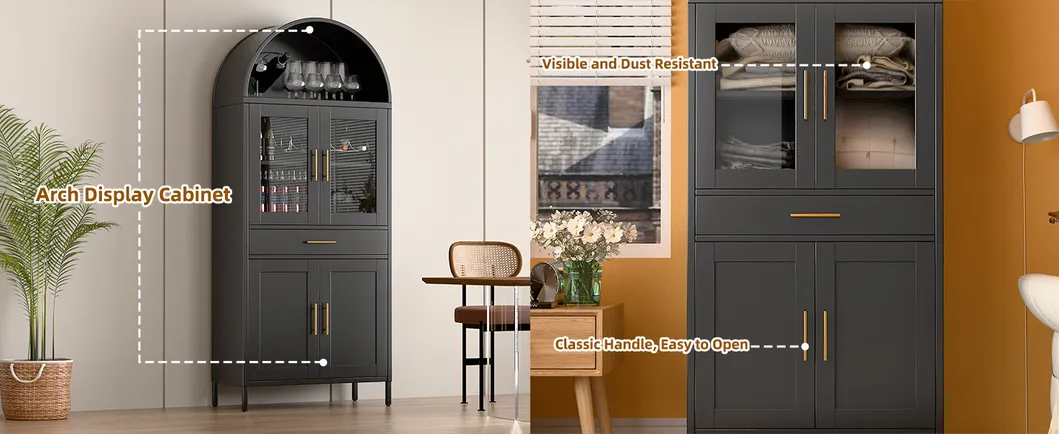 Glass Door Display Book Shelf Cabinet Modern Living Room Metal Storage Cabinet