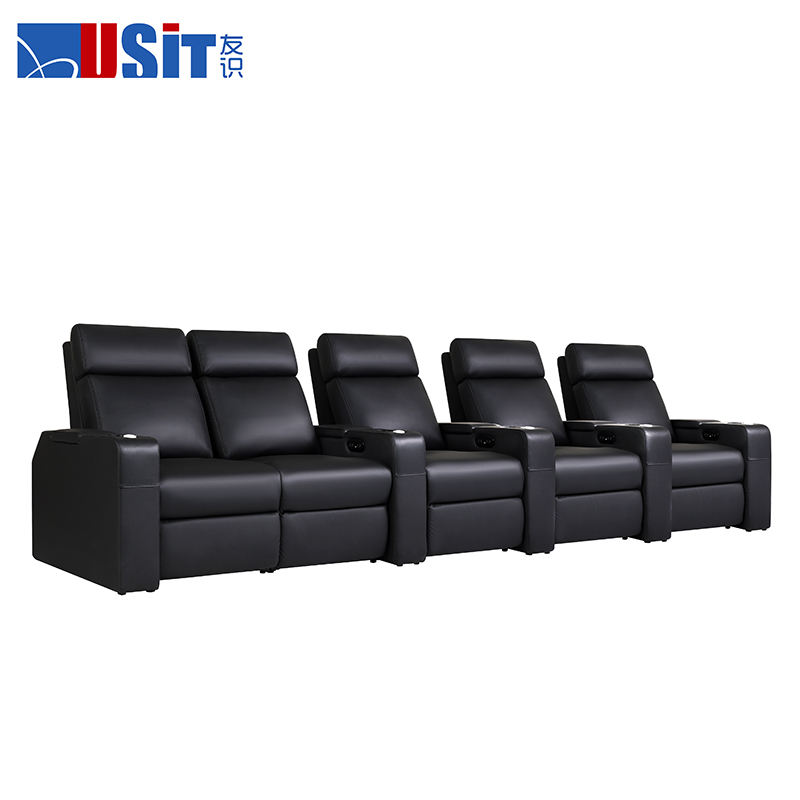 Usit Factory Supply VIP Cinema Theater Seats Lounge Chair Home Living Room Electric Genuine Leather Recliner Sofa Vip Cinema for