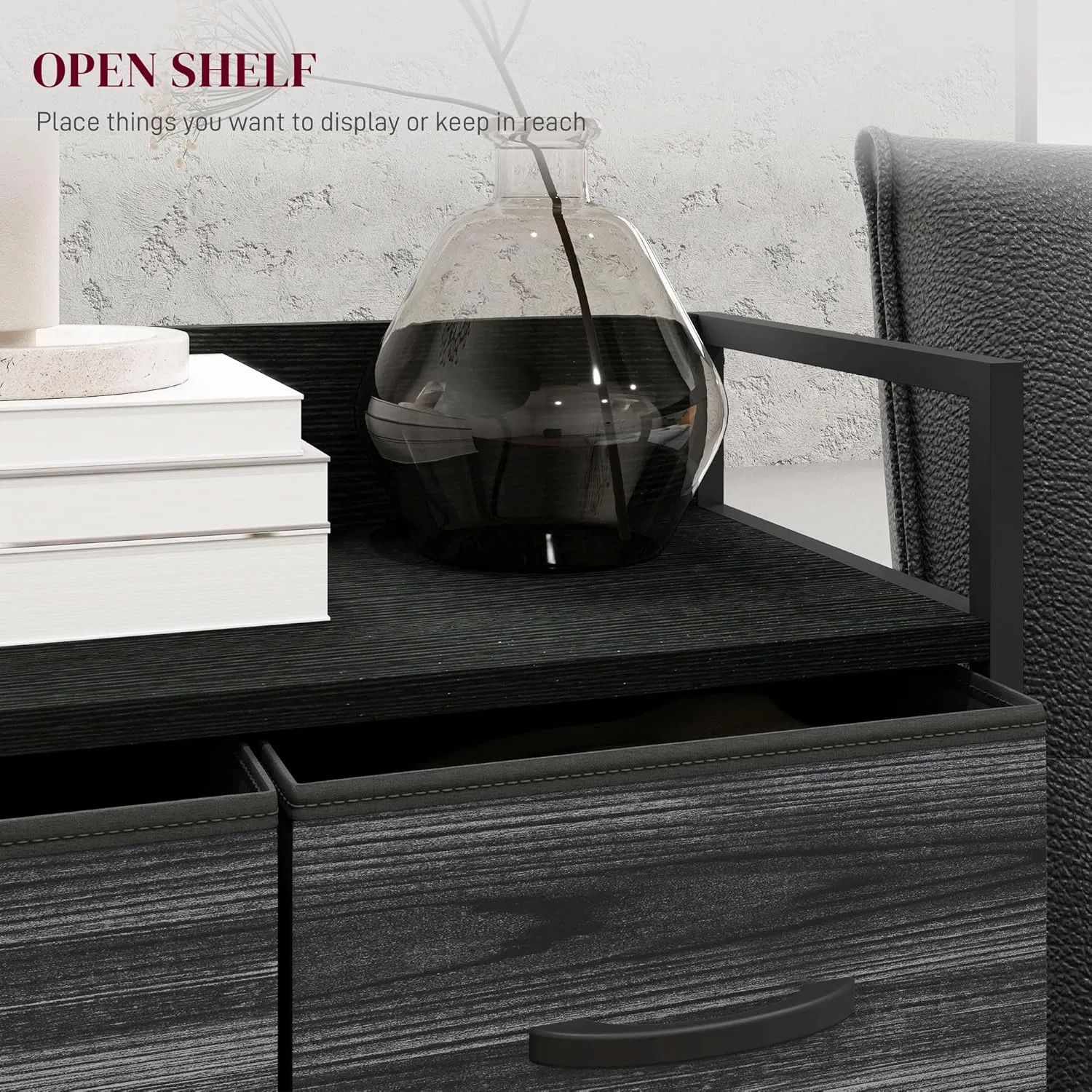 Contemporary Steel Frame Drawer Chest for Stylish Living Room Storage