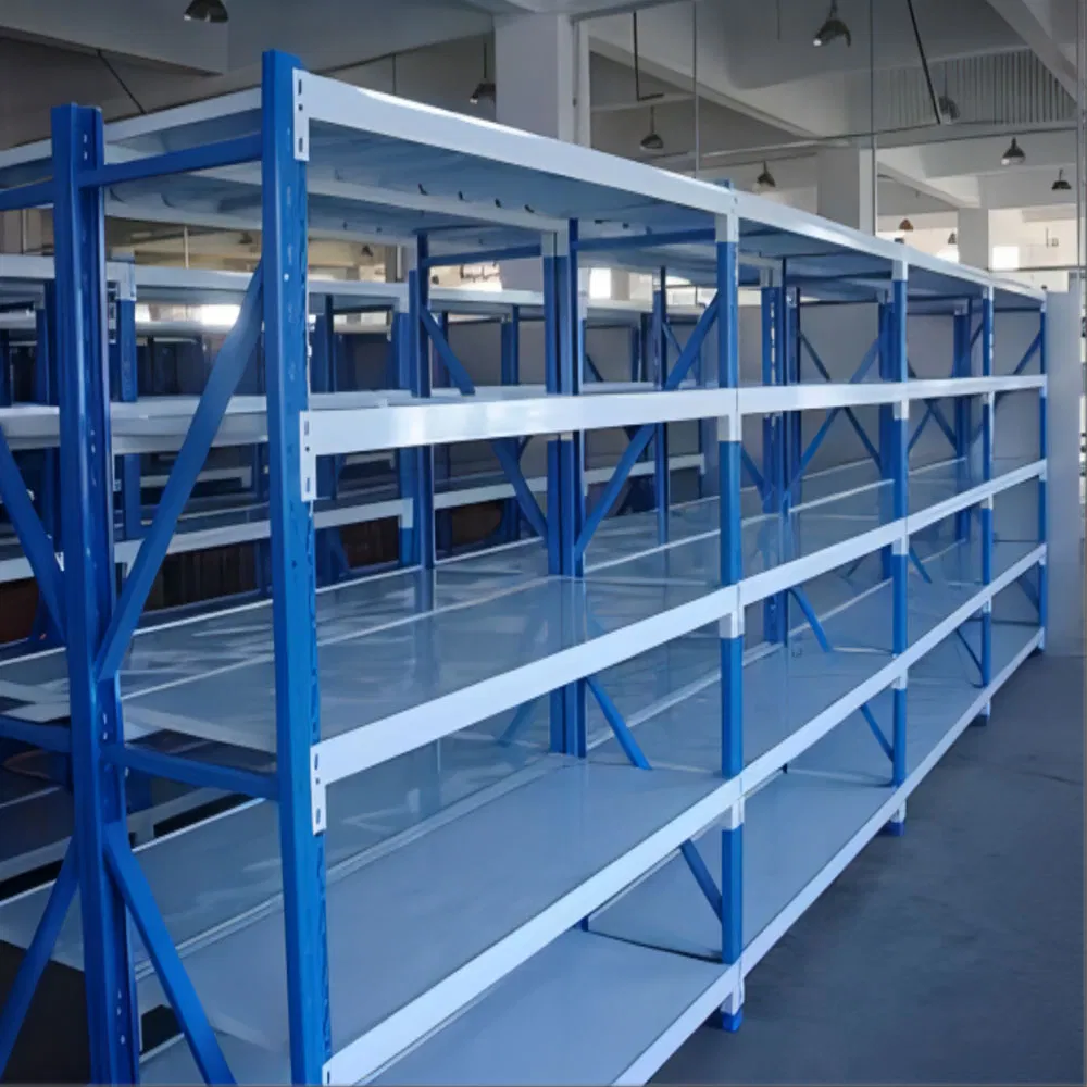 Widely Used Assembled Iron White Longspan Light Duty Rack Industrial Metal Steel Warehouse Supermarket Boltless Storage Shelving for Book Food Display Kitchen