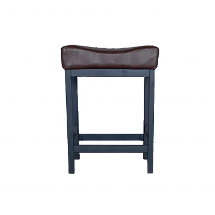 Contemporary Comfortable Faux Leather Metal Bar Stool High Chair-Eco-Friendly Commercial Use for Hotel and Kitchen