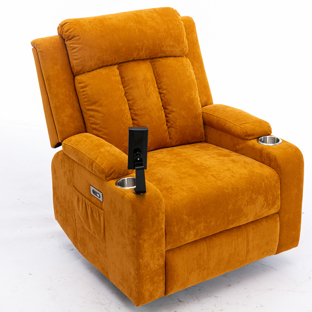 Hot Sale Modern Single Recliner Sofa Chair Manual Fabric Reclining with Cup Holder and Extendable Feature Metal Frame