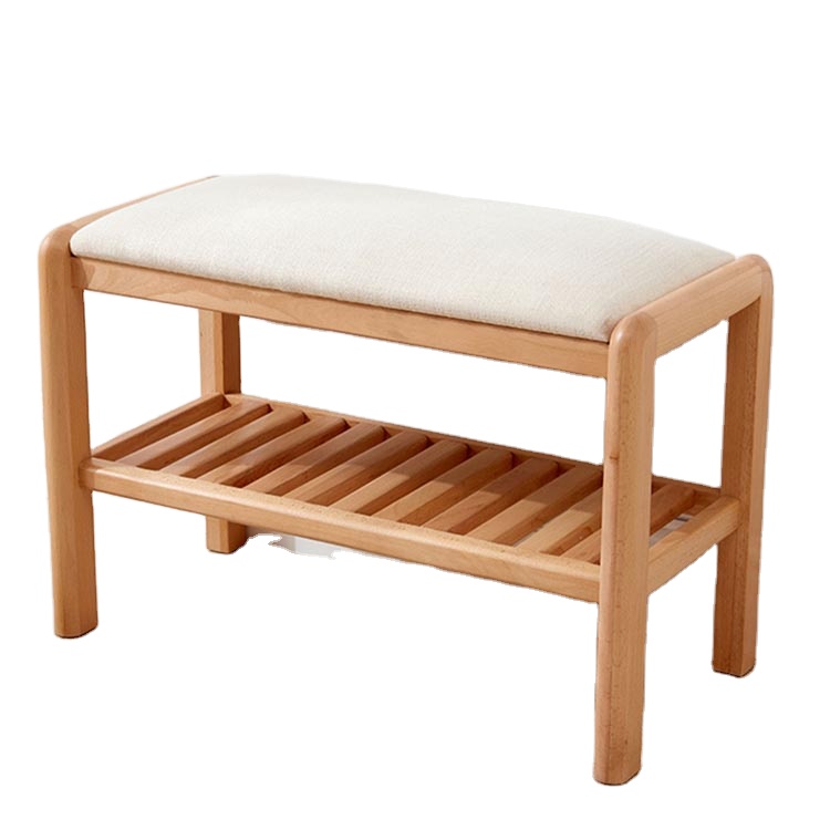 Entryway Bedroom Living Room Hallway Garage Shoe Rack Bench with Cushion Upholstered Padded Seat Storage Shelf Organizer