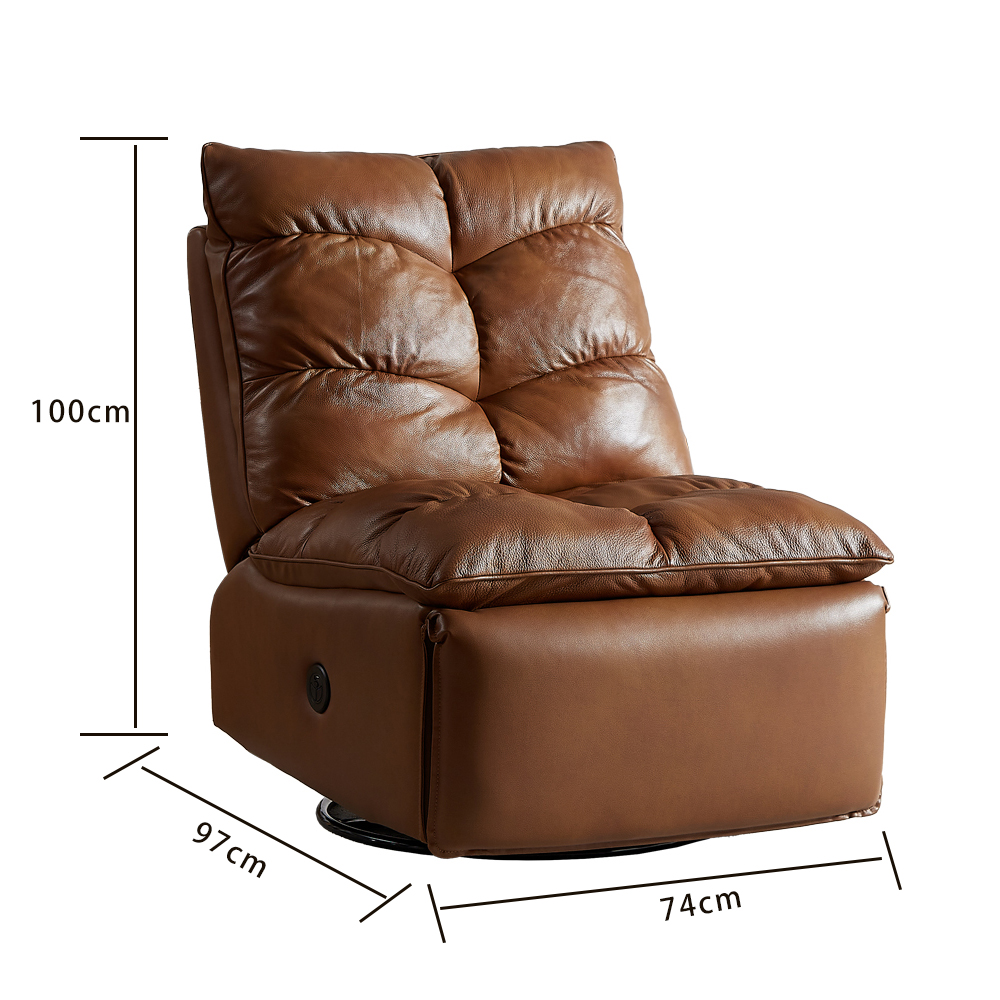 Modern Leather Single Sofa Chair Multifunctional Electric Recliner for Dormitory Sleepable Rocking Lazy Floor Home Furniture