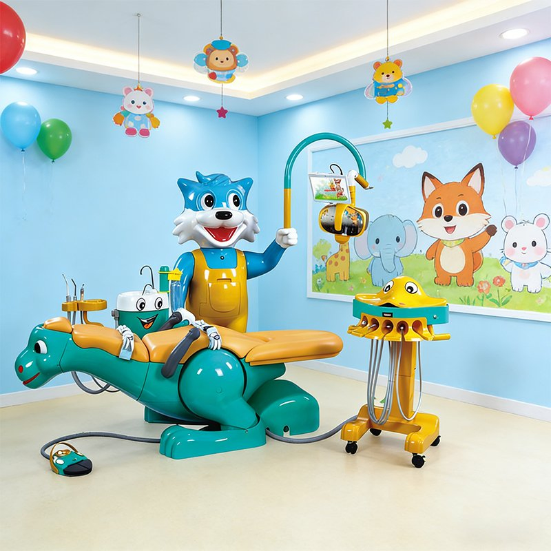 S206D New Cartoon Professional Factory Pediatric Dental Chair Pedo Dental Unit