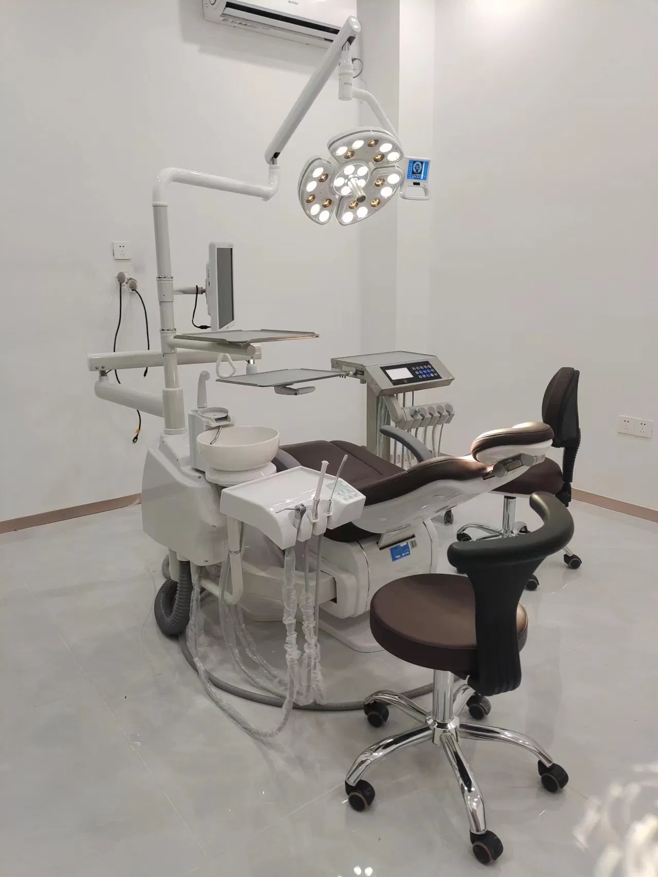 A3000 Luxury Surgical Implant Dental Chair Unit with 2set Dentist Stool and Trolley Cart