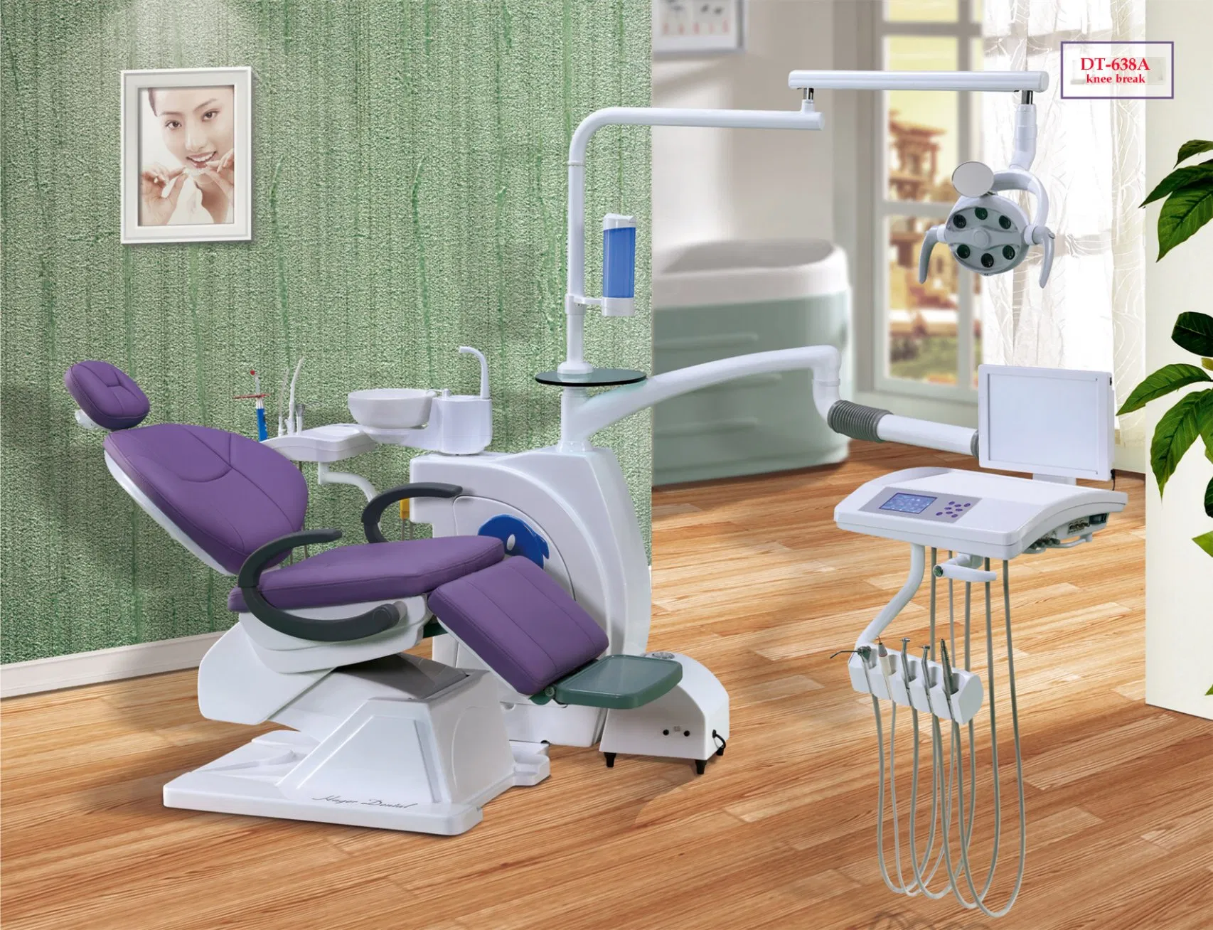Africa-Market, 2022 New Type Dt638A Knee Bends Dental Unit with CE