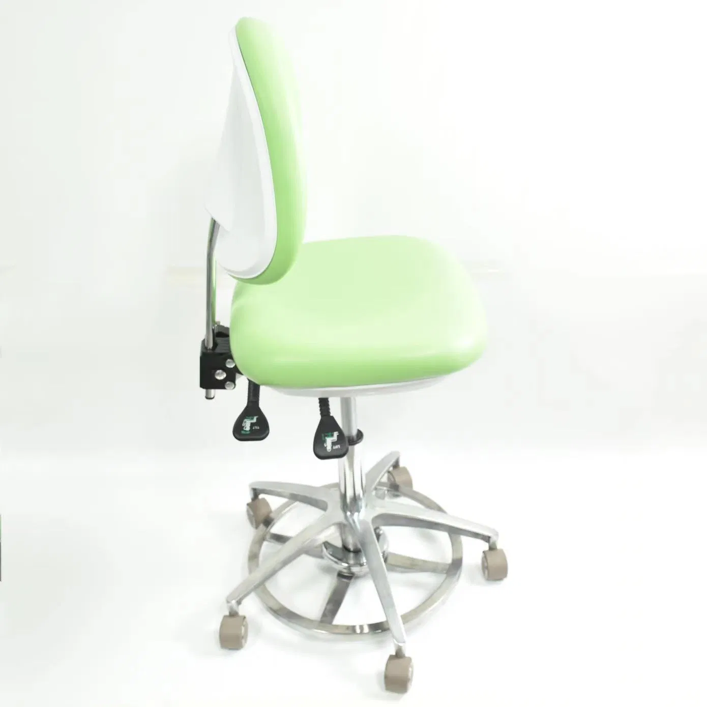 Microfiber Seat Backrest Assistant Mobile Doctor Chair Medical Dentisit Stool