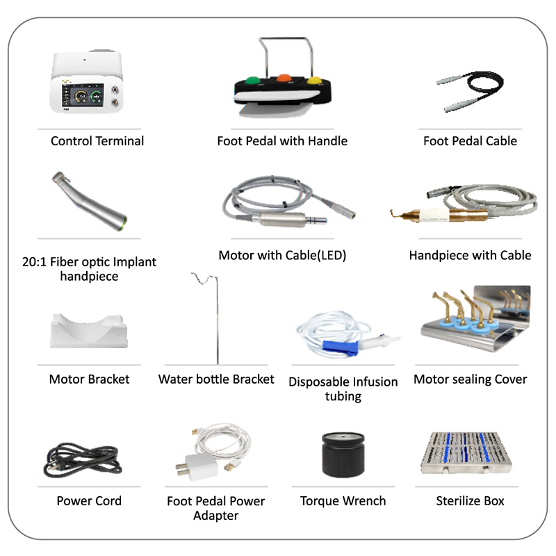 Dental Operating Unit Implantology 2 in 1 Piezo Bone Cutter &amp; Implant Combo Unit for Maxillofacial Surgery