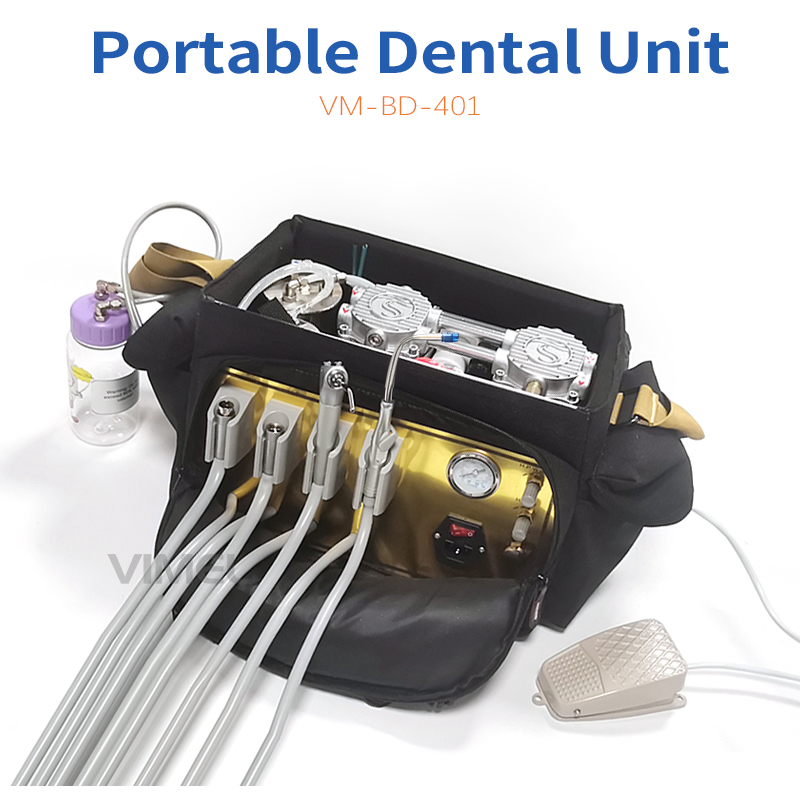 New Model Portable Mobile Treatment Bag Dental Clinic Turbine Unit with Standard Accessories