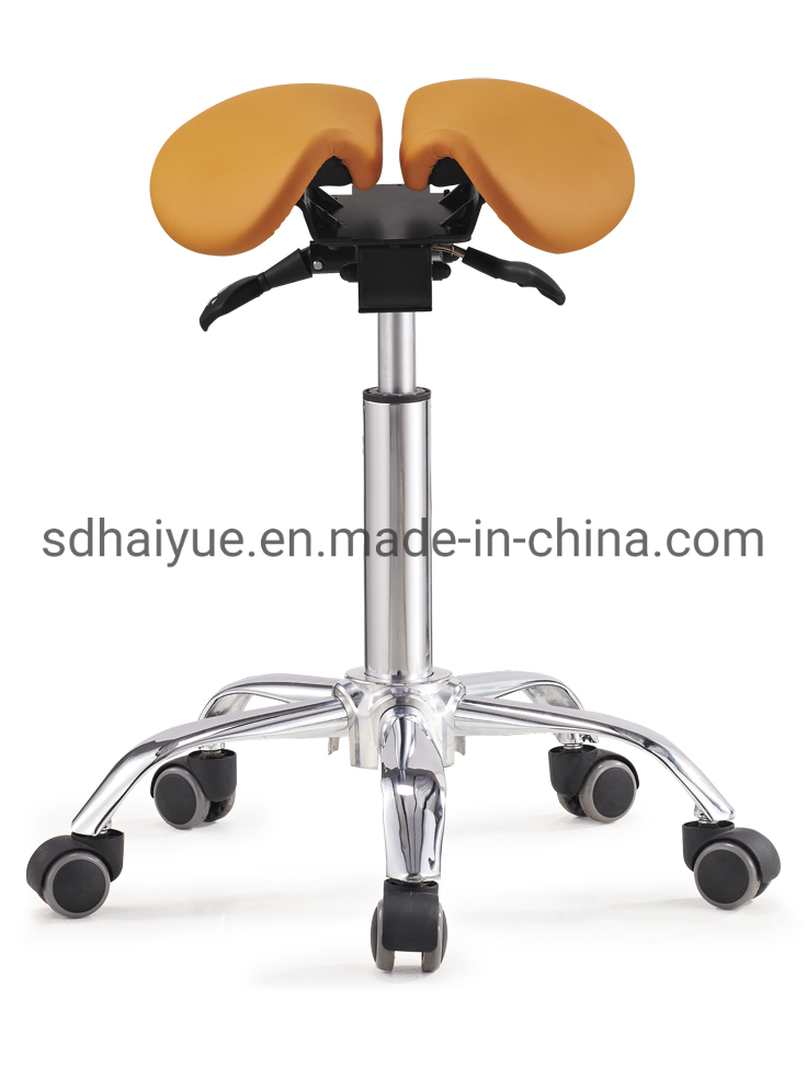 New Split Saddle Stool for Tattoo Dental Medical with Wheels Voiceless
