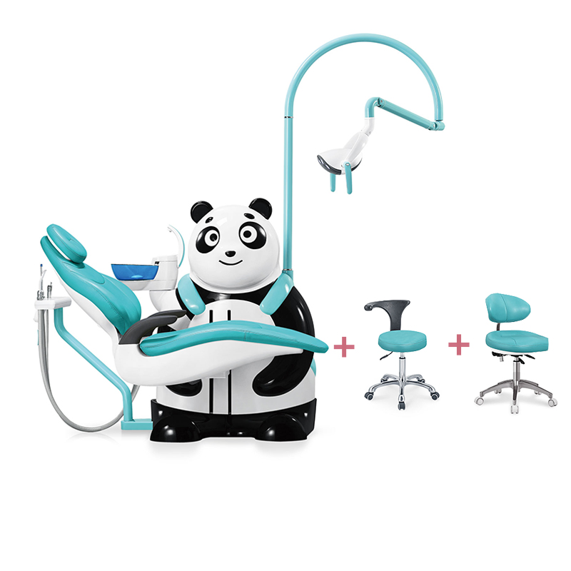 Luxury LED Light Lovely Panda Children Kids Pediatric Dental Chair Unit with Mobile Cart