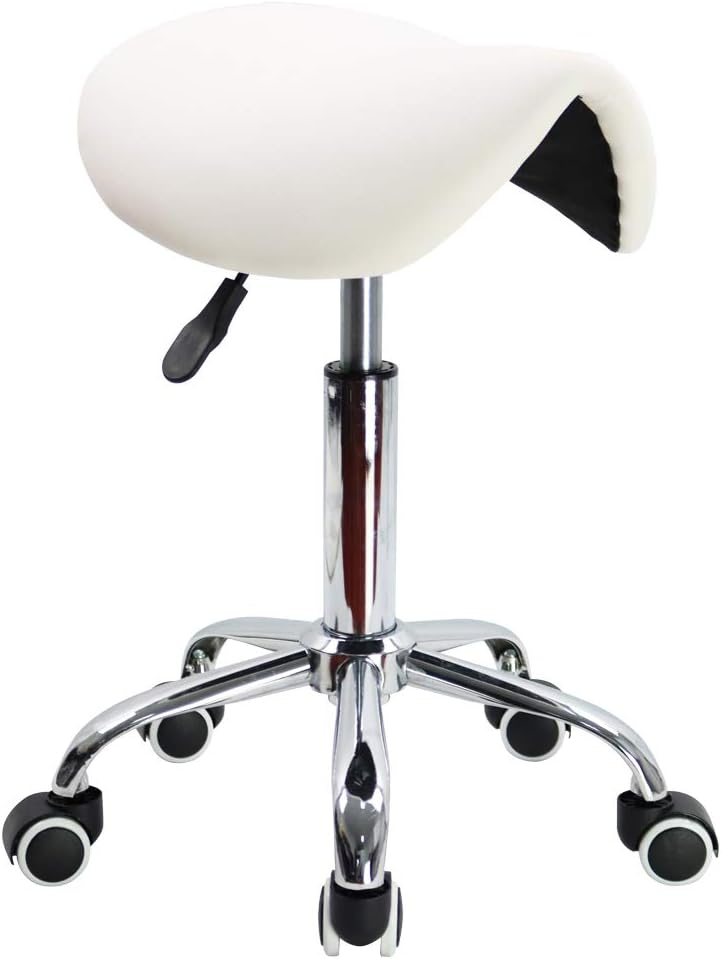 Professional Ergonomic PU Leather Dental Saddle Chair Twin Dentist Saddle Stool Mobile Dentist Stool for Clininc Hospital