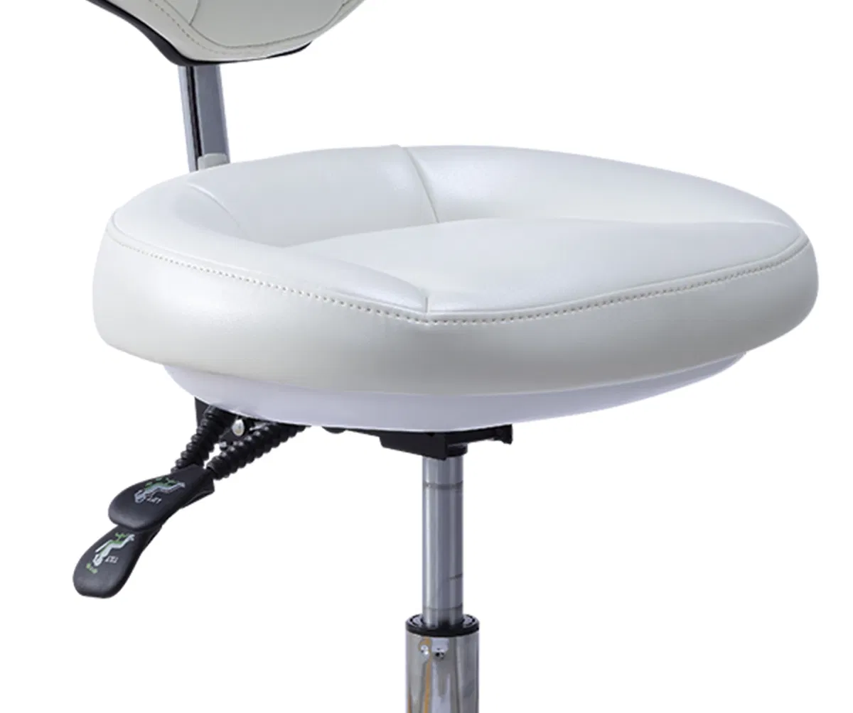 Medical Dental Dentist Chair Surgical Nurse's Doctor Stool with 360 Degree Rotation Armrest PU Leather Assistant Stool Chair