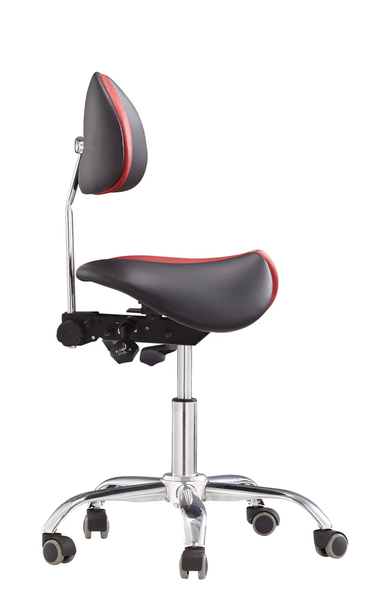 Ergonomic Split Saddle Stool with Adjustable Backrest and Height for Dental, Lab, Salon Massage, Home and Offic
