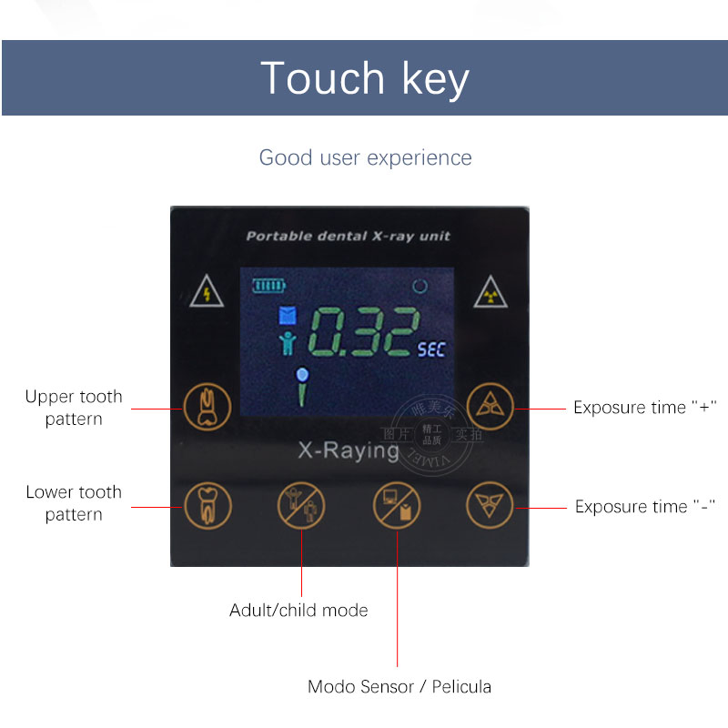 Wireless Portable Dental X-ray Mcachine Hand Held High Frequency LCD Display Touch Screen Radiography Intraoral Xray Unit 60kv 2mA