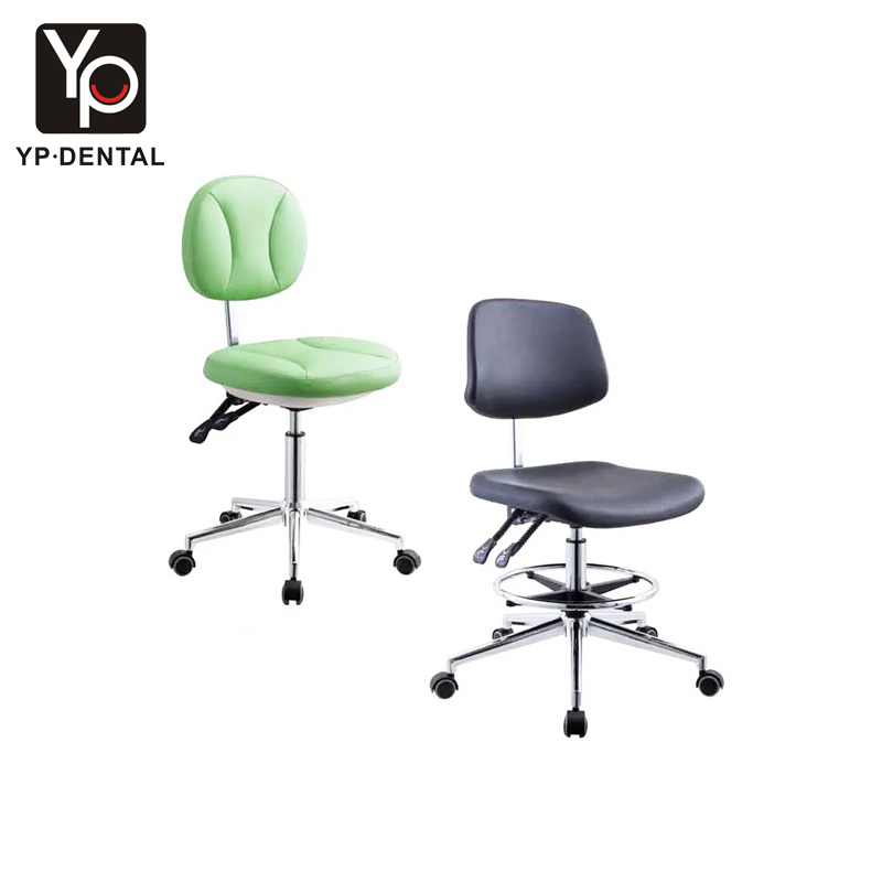 Yp Dental Hospital Furniture Height Adjustable Stainless Leather Medical Stool