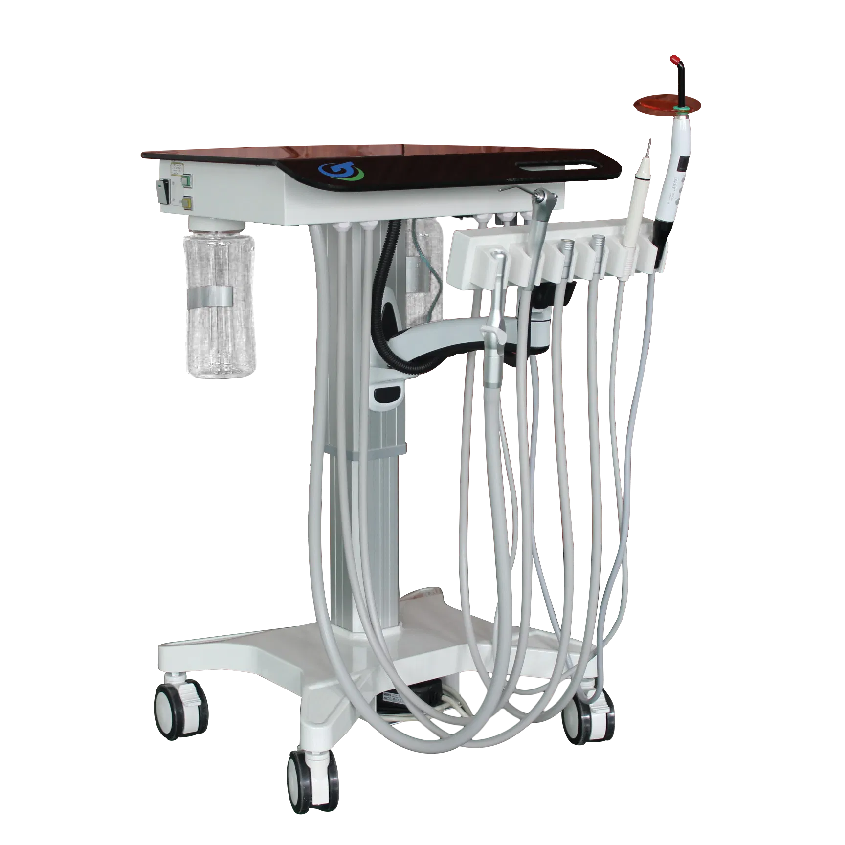 Mobile Dental Unit Treatment Cart Dental Turbine Unit with Air Compressor Available