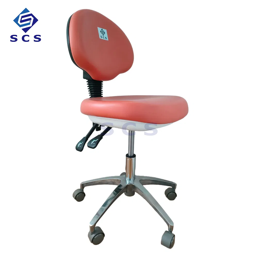 Adjustable Height Dentist Chair Assistant Doctor Stool with Backrest